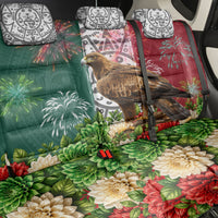 Viva Mexico Independence Day Back Car Seat Cover Golden Eagle Angel Aztec Pattern