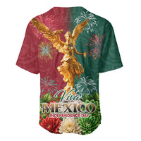 Viva Mexico Independence Day Baseball Jersey Golden Eagle Angel Aztec Pattern