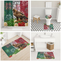 Viva Mexico Independence Day Bathroom Set Golden Eagle Angel Aztec Pattern