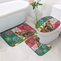 Viva Mexico Independence Day Bathroom Set Golden Eagle Angel Aztec Pattern