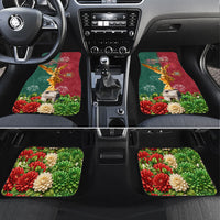 Viva Mexico Independence Day Car Mats Golden Eagle Angel Aztec Pattern