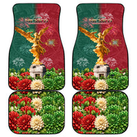 Viva Mexico Independence Day Car Mats Golden Eagle Angel Aztec Pattern