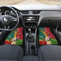 Viva Mexico Independence Day Car Mats Golden Eagle Angel Aztec Pattern