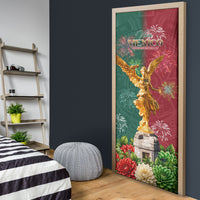 Viva Mexico Independence Day Door Cover Golden Eagle Angel Aztec Pattern