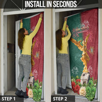 Viva Mexico Independence Day Door Cover Golden Eagle Angel Aztec Pattern