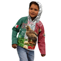 Viva Mexico Independence Day Kid Hoodie Golden Eagle Angel Aztec Pattern