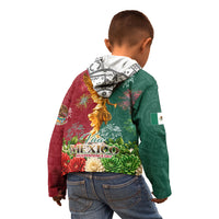 Viva Mexico Independence Day Kid Hoodie Golden Eagle Angel Aztec Pattern