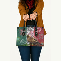 Viva Mexico Independence Day Leather Bag Golden Eagle Angel Aztec Pattern