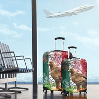 Viva Mexico Independence Day Luggage Cover Golden Eagle Angel Aztec Pattern