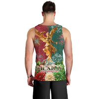 Viva Mexico Independence Day Men Tank Top Golden Eagle Angel Aztec Pattern