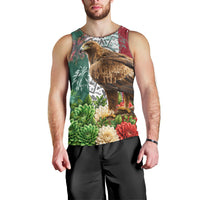 Viva Mexico Independence Day Men Tank Top Golden Eagle Angel Aztec Pattern