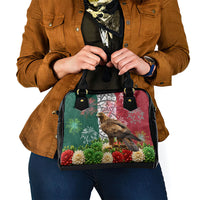 Viva Mexico Independence Day Shoulder Handbag Golden Eagle Angel Aztec Pattern