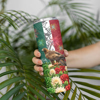 Viva Mexico Independence Day Skinny Tumbler Golden Eagle Angel Aztec Pattern