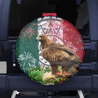 Viva Mexico Independence Day Spare Tire Cover Golden Eagle Angel Aztec Pattern