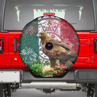 Viva Mexico Independence Day Spare Tire Cover Golden Eagle Angel Aztec Pattern
