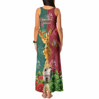 Viva Mexico Independence Day Tank Maxi Dress Golden Eagle Angel Aztec Pattern
