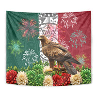 Viva Mexico Independence Day Tapestry Golden Eagle Angel Aztec Pattern