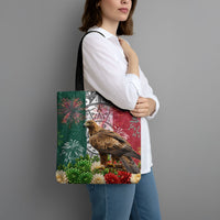 Viva Mexico Independence Day Tote Bag Golden Eagle Angel Aztec Pattern