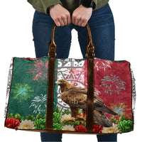 Viva Mexico Independence Day Travel Bag Golden Eagle Angel Aztec Pattern