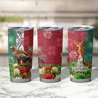 Viva Mexico Independence Day Tumbler Cup Golden Eagle Angel Aztec Pattern
