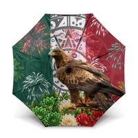 Viva Mexico Independence Day Umbrella Golden Eagle Angel Aztec Pattern