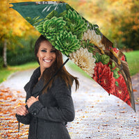 Viva Mexico Independence Day Umbrella Golden Eagle Angel Aztec Pattern