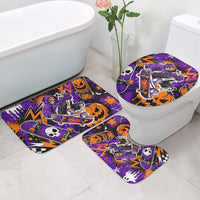 Halloween Skeleton Skateboarder Bathroom Set Graffiti Ghost Pumpkin Streetwear Graphic