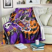 Halloween Skeleton Skateboarder Blanket Graffiti Ghost Pumpkin Streetwear Graphic
