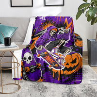 Halloween Skeleton Skateboarder Blanket Graffiti Ghost Pumpkin Streetwear Graphic