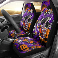 Halloween Skeleton Skateboarder Car Seat Cover Graffiti Ghost Pumpkin Streetwear Graphic