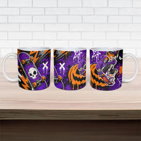 Halloween Skeleton Skateboarder Ceramic Mug Graffiti Ghost Pumpkin Streetwear Graphic