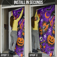 Halloween Skeleton Skateboarder Door Cover Graffiti Ghost Pumpkin Streetwear Graphic
