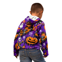 Halloween Skeleton Skateboarder Kid Hoodie Graffiti Ghost Pumpkin Streetwear Graphic