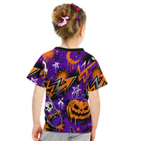 Halloween Skeleton Skateboarder Kid T Shirt Graffiti Ghost Pumpkin Streetwear Graphic