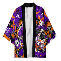 Halloween Skeleton Skateboarder Kimono Graffiti Ghost Pumpkin Streetwear Graphic
