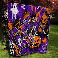 Halloween Skeleton Skateboarder Quilt Graffiti Ghost Pumpkin Streetwear Graphic