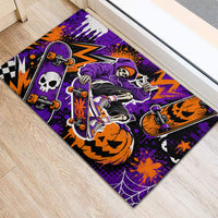 Halloween Skeleton Skateboarder Rubber Doormat Graffiti Ghost Pumpkin Streetwear Graphic