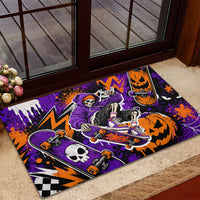 Halloween Skeleton Skateboarder Rubber Doormat Graffiti Ghost Pumpkin Streetwear Graphic