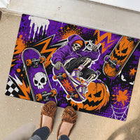 Halloween Skeleton Skateboarder Rubber Doormat Graffiti Ghost Pumpkin Streetwear Graphic