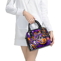 Halloween Skeleton Skateboarder Shoulder Handbag Graffiti Ghost Pumpkin Streetwear Graphic