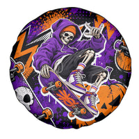 Halloween Skeleton Skateboarder Spare Tire Cover Graffiti Ghost Pumpkin Streetwear Graphic
