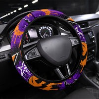 Halloween Skeleton Skateboarder Steering Wheel Cover Graffiti Ghost Pumpkin Streetwear Graphic