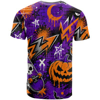 Halloween Skeleton Skateboarder T Shirt Graffiti Ghost Pumpkin Streetwear Graphic