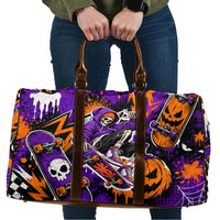 Halloween Skeleton Skateboarder Travel Bag Graffiti Ghost Pumpkin Streetwear Graphic