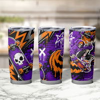 Halloween Skeleton Skateboarder Tumbler Cup Graffiti Ghost Pumpkin Streetwear Graphic