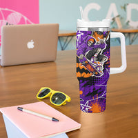 Halloween Skeleton Skateboarder Tumbler With Handle Graffiti Ghost Pumpkin Streetwear Graphic
