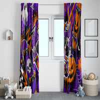 Halloween Skeleton Skateboarder Window Curtain Graffiti Ghost Pumpkin Streetwear Graphic