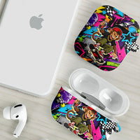 Skateboarding Monkey AirPods Case Neon Graffiti Spray Paint Urban Streetwear Art
