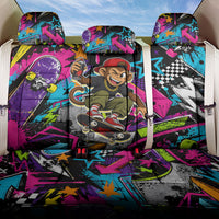 Skateboarding Monkey Back Car Seat Cover Neon Graffiti Spray Paint Urban Streetwear Art