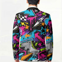 Skateboarding Monkey Blazer Neon Graffiti Spray Paint Urban Streetwear Art